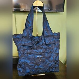 MARC JACOBS New York Blue Camo Nylon Shoulder Bag Purse NWOT